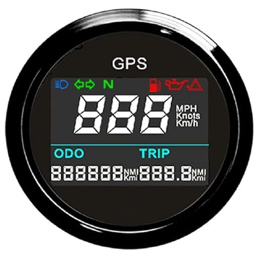 ELING Universal Digital GPS Speedometer Trip Meter Odometer For Boat Yacht Motorcycle Car 2 inches(52mm) 12V 24V