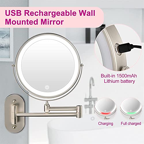 Miroir maquillage LED haut de gamme chromé à écran tactile - 6