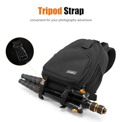Image of Cwatcun Sling Bag, Crossbody Case for DSLR SLR Canon Nikon Sony Mirrorless Cameras - Photography Backpack for Photographers