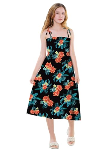 Image of SANGTREE Girls' Women's Summer Sundress Casual Smocked Floral Beach Holiday Dress, 18 Month - XL