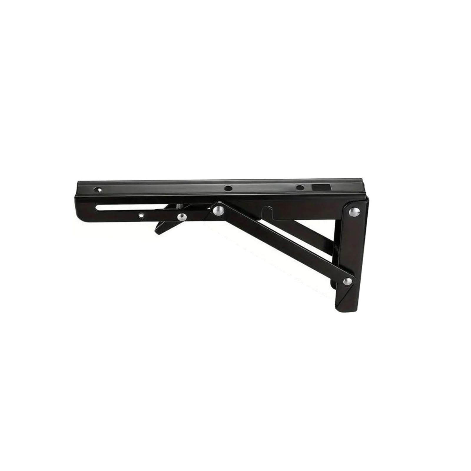 Akdjgfp 1Pc 8Inch Black Shelf Brackets Folding Shelf Brackets Stainless Steel Wall Mounted Collapsible Furniture Space Saving For Garage Workstation(1Pc 8Inch Black)