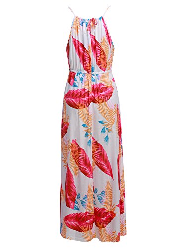 Image of HUSKARY Womens Summer Sleeveless V Neck Spaghetti Strap Pockets Beach Boho Vacation Casual Spring Maxi Dress