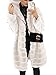 Femme Contrefaçon Fourrure Manteau Veste Poilu Maigre Capuche Peluche Manteau Toison Veste Blanc L