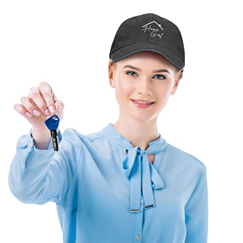Harycnct Women's Home Girl Print Hat Washed Cotton Distressed Realtor Girl Baseball Cap For Real Estate Agent #TOP5