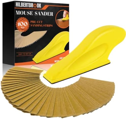 Micro Sander Mini Sander 3.5''x1'' Small Sander for Small Projects 100 PCS Pre-cut Sand Paper for Crafts Hook and Loop Detail Sander for Woodworking