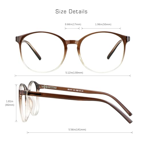 Image of VisionGlobal Blue Light Blocking Glasses for Women Men, Oval Frame Computer Reading Glasses(Clear Brown, +2.75 Magnification)