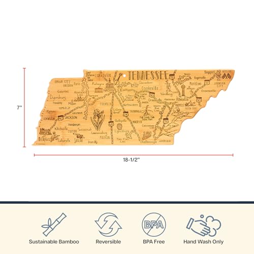 Tabla de cortar con forma de Tennessee de bambú miniatura 4