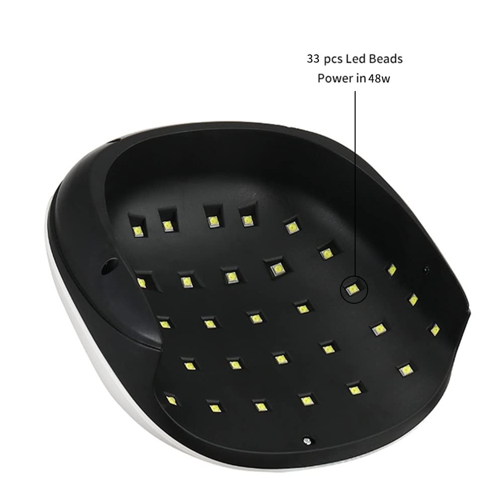 FAXIOAWA Lampada UV per Unghie a LED, essiccatore UV per Unghie da 48 W per Gel per Manicure Shellac con 4 Timer, Display LCD, sensore e Asciugatura a Doppia velocità