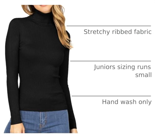 Image of Ambiance Apparel Women's Ribbed Long Sleeve Turtleneck Top