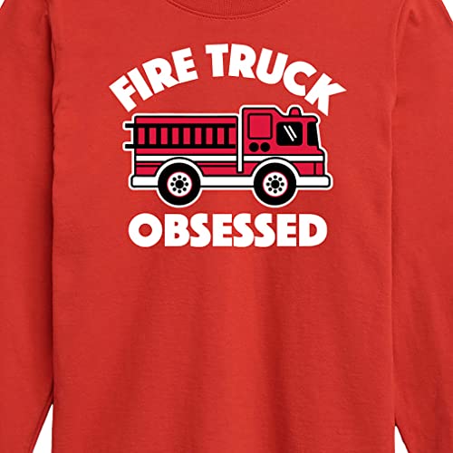 Instant Message - Fire Truck Obsessed - Toddler & Youth Long Sleeve Graphic T-Shirt3