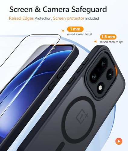 Image of FNTCASE for Oneplus 15 Case: Magnetic Matte Translucent Frosted Slim Shockproof Cell Phone Cover | Durable Screen Protector | Military Grade Protection Drop Proof Protective Cases, 6.78 inches