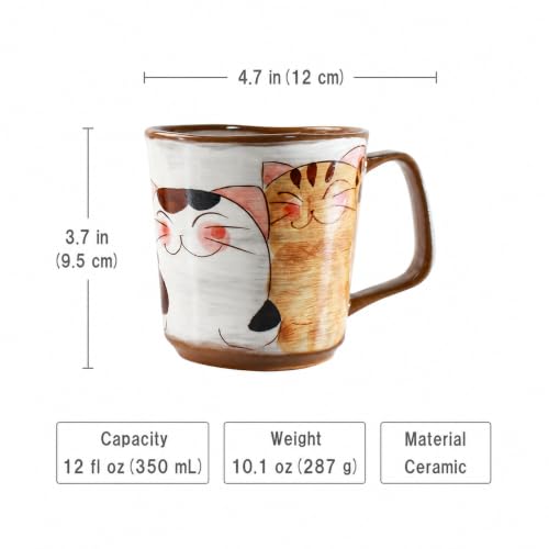 Set 2 tazas cerámica japonesa teñidas a mano 12 fl oz miniatura 2