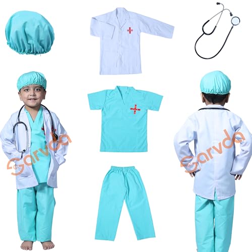 Image of Sarvda Kids Fancy Dress Costume Set | Police, Army Soldier, Pilot, Doctor, Subhash Chandra Bose & Community-Helper Outfit for Boys & Girls