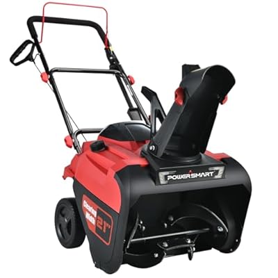 PowerSmart Single-Stage Gas Snow Blower with Electric Start, 21-Inch, 212cc 4-Stroke Engine, LED Light