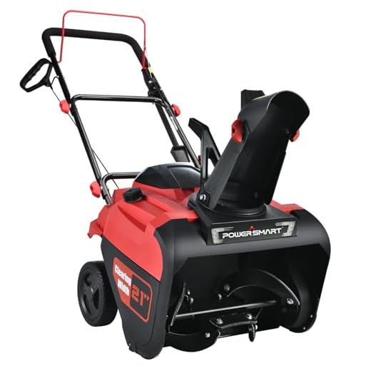 PowerSmart Single-Stage Gas Snow Blower with Electric Start, 21-Inch, 212cc 4-Stroke Engine, LED Light (PS21-LED)