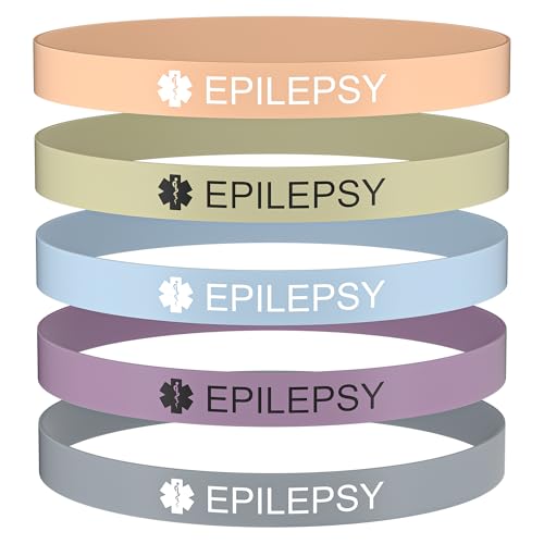 Bracelet d'alerte médicale silicone lot de 5 anti-erreur traitement sang