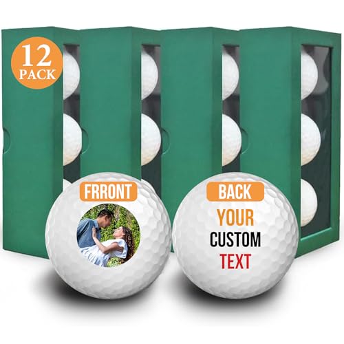 Image of Personalized Golf Balls for Men, Gifts for Men, Custom Text or Logo Image Upload Golf Balls Printed, Fun Gift for Golfers, Guys, New Dads, Brothers, Groomsmen, Retirement, Christmas