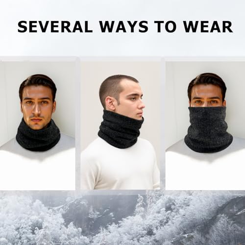 3 Pack Winter Neck Warmer & Ski Mask for Men Women Thermal Warm Fleece Face Mask Neck Gaiter Scarf Gift - Image 6