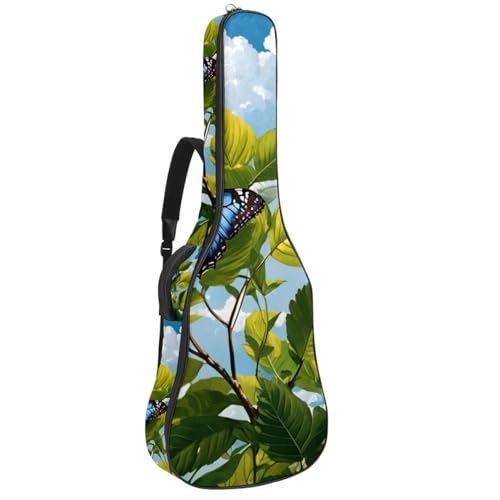 Housse guitare acoustique 40 pouces imperméable et rembourrée motif papillon