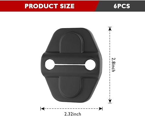 Miniatura 2 de 8 piezas de cubiertas para cerradura de puerta de automóvil, cubierta negra para cerradura de puerta compatible con Jeep Wrangler JLU JL 4XE