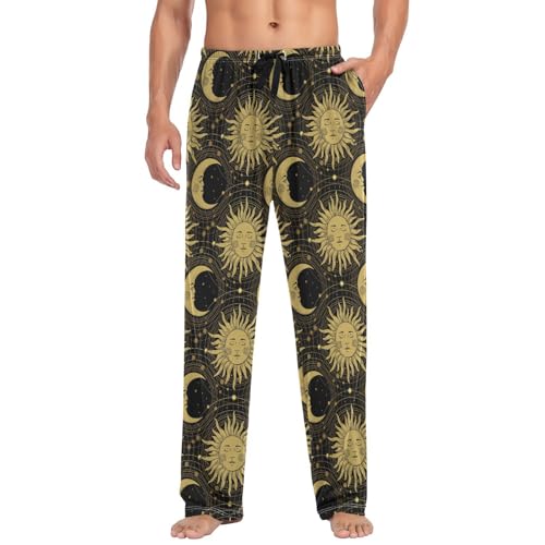 Men's Straight-Fit Pajama Pant Sleep Long Lounge Pants Drawstring Pjs Bottoms3