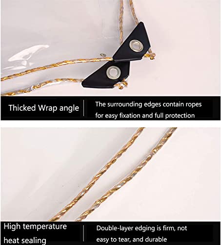 Lona transparente de plástico resistente impermeable con ojales para terrazas exteriores 6