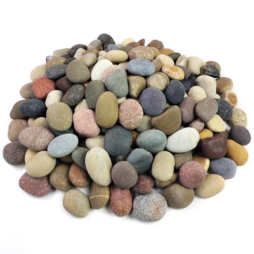 40 lbs River Rocks for Landscaping, 1-2 Inch Decorative Pebbles f...