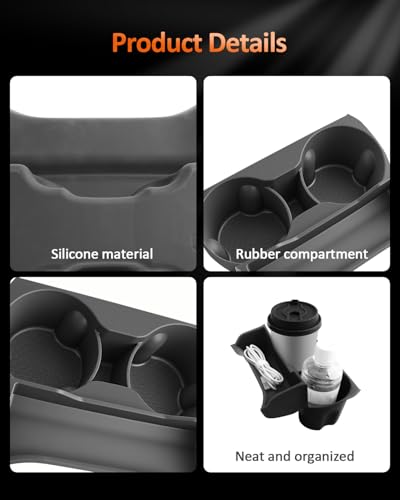 Image of CDEFG for 2025 2026 GMC Terrain Center Console Organizer Cup Holder Insert - Terrain Elevation Silicone Console Storage Accessories