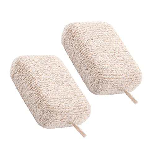 UKCOCO 2 piezas Esponjas de Ducha Exfoliantes Beige Toallas Creativas de Baño Exfoliación Suave Cuidado Limpieza Diaria Diseño de Doble