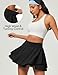 IUGA Tennis Skirt Pleated Skorts for Woman Double Ruffle Golf Skirts for Women Skort with Pockets Tummy Control Athletic Black