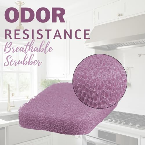 Image of Peachy Clean Silicone Dish Sponge Scrubbers, Fresh & Clean Scent, Non-Scratch, Odor-Resistant, Durable Dish Sponges for Kitchen 3pk
