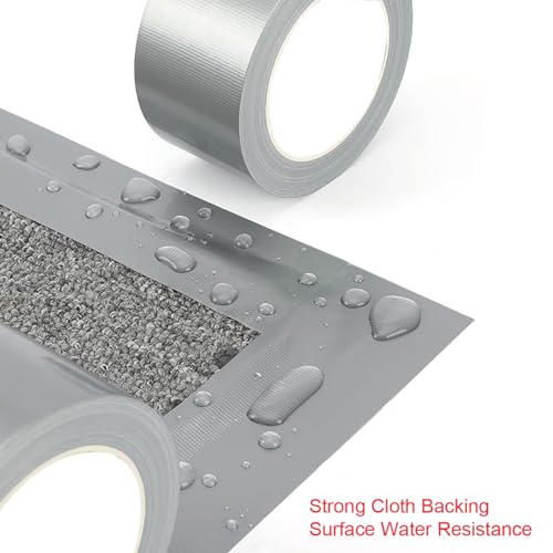 Image of Duct Tape, 2 inch x 180' Feet, Heavy Duty Silver Duct Tape, Tear by Hand, Strong Adhesive Duct Tape, for Indoor & Outdoor Repairs, Waterproof - 2 inch x 180' Feet - 3 Rolls