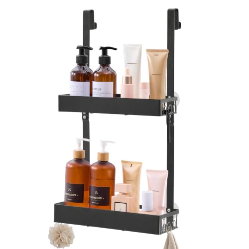 SONGMICS Estantes de Baño de Acero sin Taladro, 2 Piezas