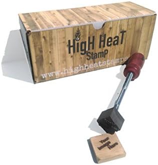 High Heat Stamp: Custom Image Branding Iron (4" x 4" inch, Black, Red)