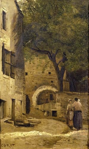 Peintures de village de Corot pour creer un salon chaleureux et elegant