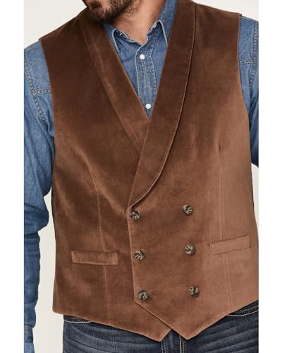 Cody James Men's Amarillo Double-Breasted Velvet Vest - Cjvv21f12-Dkbrn3