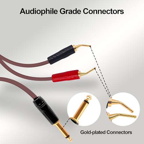 Câble adaptateur audio ampli vers caisson de basses jack banane