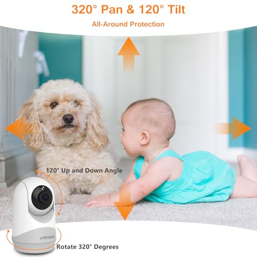 Baby Monitor with Camera and Audio, 3.2 Inch IPS Screen, Video Baby Monitor, No WiFi Night Vision, Portable Baby Camera, VOX Mode, Panoramic Alarm and Range