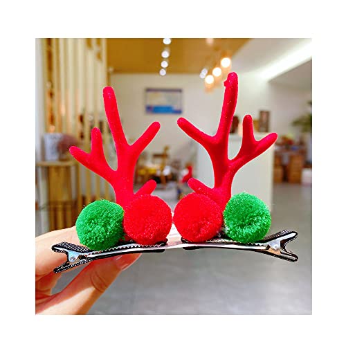 Christmas Hair Accessories Horn Hair Clips Hair Barrettes Stocking Gift for Girls and Women Holiday Hair Bows Cute Deer Antler Hair Pins (Red Green Ball Design) Christmas Hair Accessories Horn Hair Clips Hair Barrettes Stocking Gift for Girls and Women Holiday Hair Bows Cute Deer Antler Hair Pins (Red Green Ball Design)