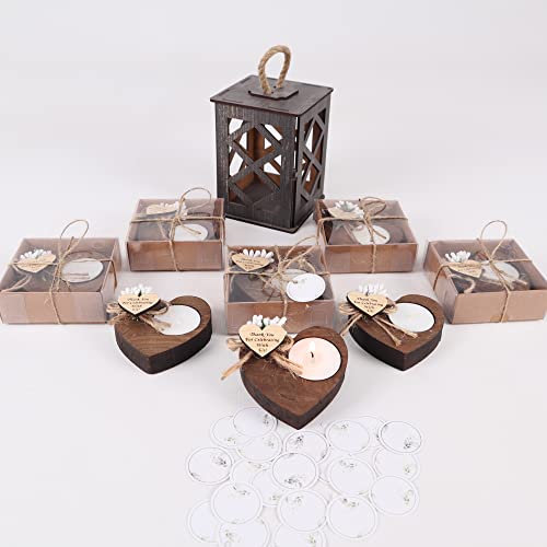 Pack Of 10-15-25-35-50-100 Personalized Heart Shaped Wood Candle Holder Bridal Shower Tealight Holder Thank You Gifts Wedding Party Favors For Guests Candle Holders For Baby Shower Baptism #TOP7