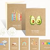 Geburtstagskarten Set 10x Klappkarten inkl. Umschlag & Sticker...