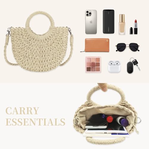 Image of Straw Purses for Women 2026 Summer Crossbody Bags Handmade Woven Purse Summer Beach Tote Bag Straw Satchel Handbag