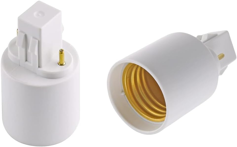 4 Pcs E-Simpo Gx23 to E26/E27 Socket Adapter, 2 Pin Bulb Base Converter LED Accessories, Light Bulb Sockets