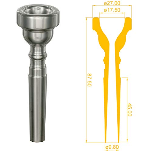 Cecilio Trumpet Mouthpiece, 3C, Silver Plated - Thumbnail 3