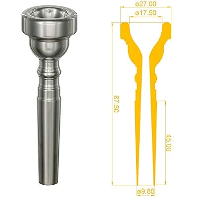 Cecilio Trumpet Mouthpiece for Beginners and Professional Players, 3C Trumpet Mouthpiece, Silver Plated