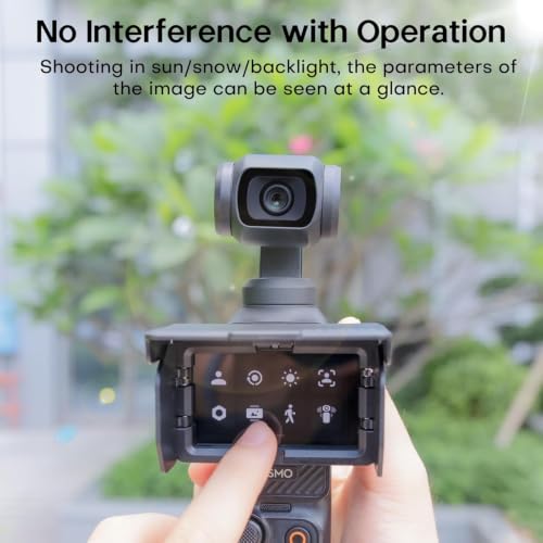 Image of M.G.R.J Foldable Screen Sun Hood for DJI Osmo Pocket 4 /3, Magnetic Protective Sunshade Case Cover Portable Sun Visor Accessories for Outdoor Shooting Protector Supplies (Black)