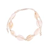 COLLBATH Women Shell Beaded Anklet Bracelet Handmade Thread Ankle Jewelry for Summer Beachwear Gift