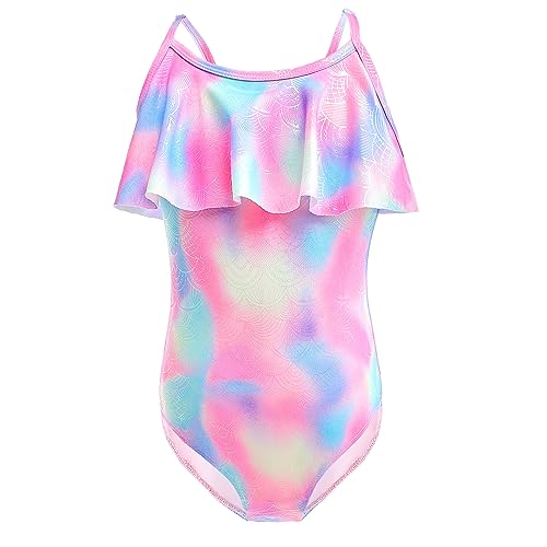 Girls One Piece Swimsuits Quick Dry Beach Mermaid Swimwear Bathing Suit for Beach 5-12 Years