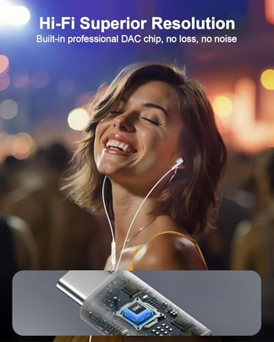 Image of Type-C Wired Earphones Compatible with iPhone 15, 16, 17, 17 Pro, iPad & All USB-C Devices | Hi-Fi Stereo Sound, Deep Bass, Built-in Mic, Volume Control, Noise Isolation, Comfortable Fit