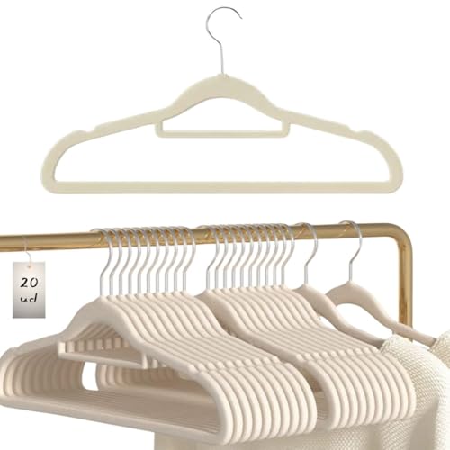 Perchas Ropa Terciopelo Blancas Marca ADIKA SOLUTIONS